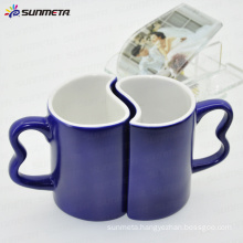 11oz blue magic color change sublimation blank couple mug